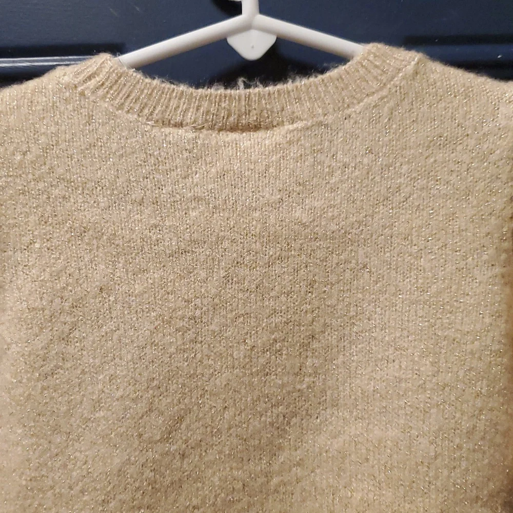 NWT The Children's Place Toddler Girls Toasted Cashew Sequin Hearts Sweater - 2T